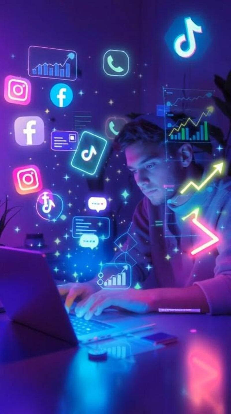 Social media marketing growth across Instagram, Facebook and TikTok